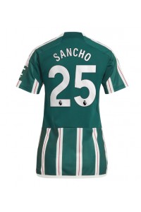 Fotbalové Dres Manchester United Jadon Sancho #25 Dámské Venkovní Oblečení 2023-24 Krátký Rukáv